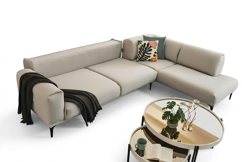 Graues Ecksofa L-Form Designer Couch Polstersofas Wohnzimmer MÃ¶bel Neu