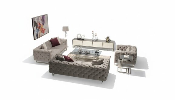 Wohnzimmer MÃ¶bel Set 6tlg Sofagarnitur 2x Dreisitzer Modern TV StÃ¤nder