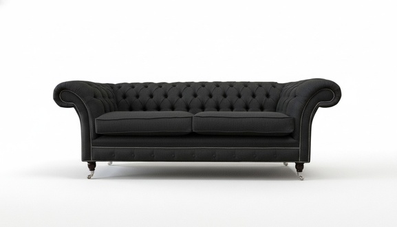 Wohnzimmer Sofa Chesterfield Couch Dreisitzer Design Schwarz MÃ¶bel Neu