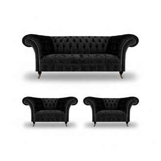 Wohnzimmer Sofa Set Chesterfield Einrichtung Luxus Komplett 2x Sessel