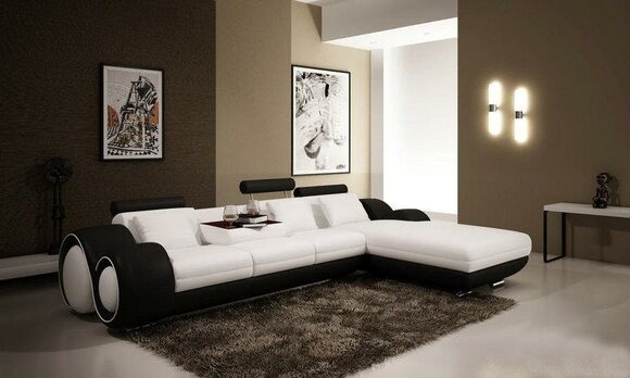 Patentiertes Design Ecksofa Sofa Couch Polster Wohnlandschaft Leder Ecke