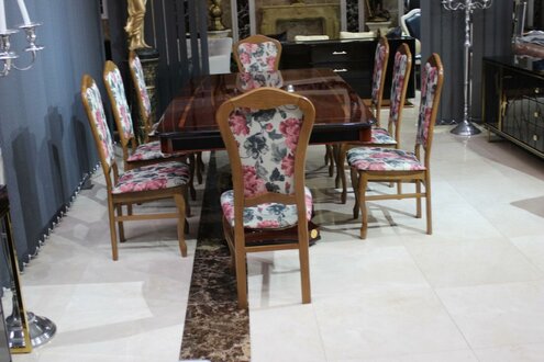 Luxus Sessel Set 8x Stuhl Gruppe Sitz Lehn StÃ¼hle Garnitur Holz Massiv sofort