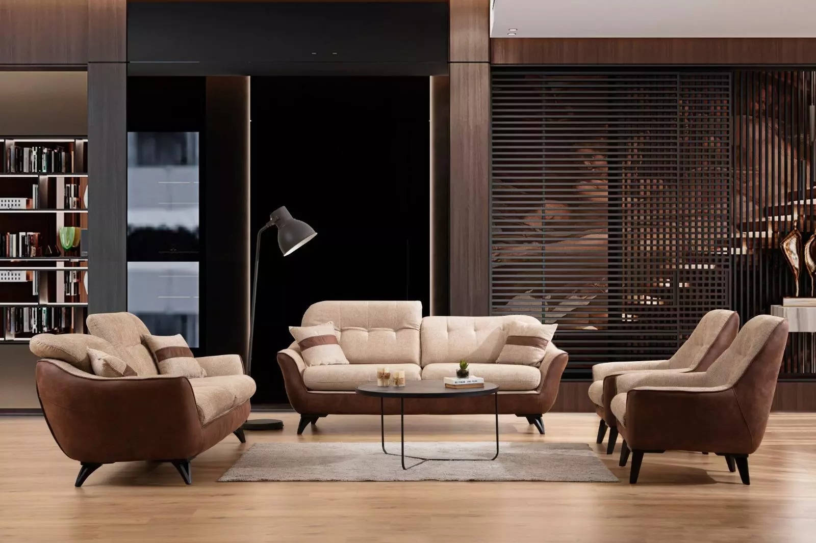 Multifunktion Couch Set Sofagarnitur Sofa Couchen SitzmÃ¶bel Braun 4tlg